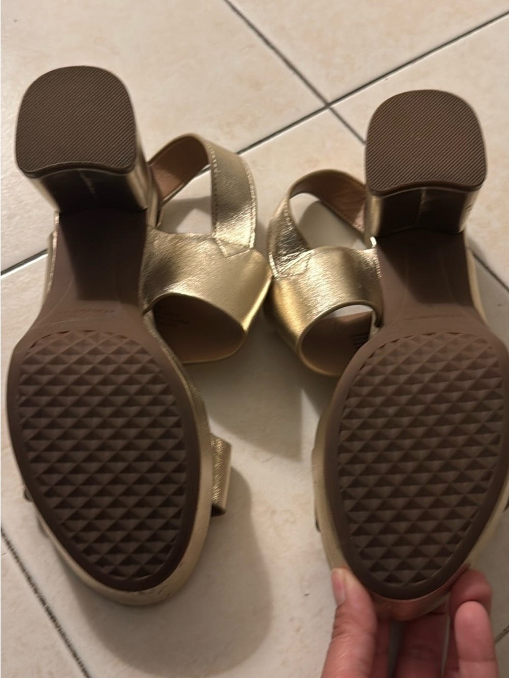 Aerosoles Camera Platform Sandals in Metallic Gold - Picture 13 of 13